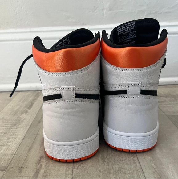 Nike Air Jordan Men's Black and Orange Sneakers - Picture 3 of 5